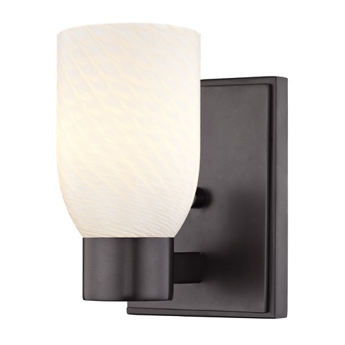 White Art Glass Sconce Bronze