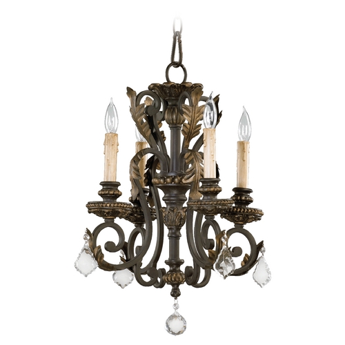 Quorum Lighting Rio Salado Toasted Sienna with Mystic Silver Mini-Chandelier by Quorum Lighting 6157-4-44