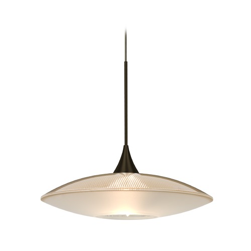 Besa Lighting Besa Lighting Spazio Gold Frosted Glass Bronze Mini-Pendant Light 1XT-6294GD-BR