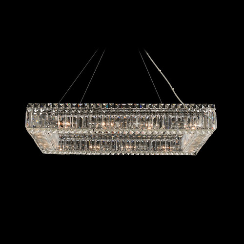 Allegri Lighting Allegri Crystal Baguette Polished Chrome Pendant Light with Rectangle Shade 11831-010-FR001