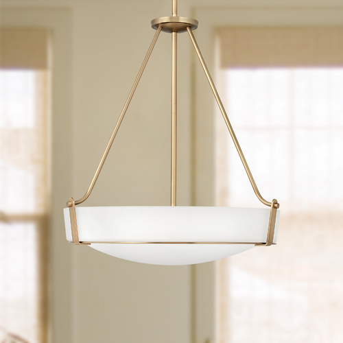 Hinkley Hinkley Hathaway Heritage Brass Pendant Light with Bowl / Dome Shade 3224HB