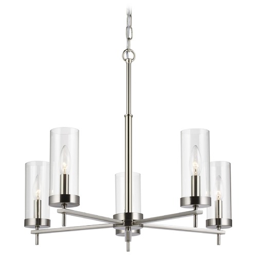 Visual Comfort Studio Collection Zire LED 5-Light Chandelier in Brushed Nickel by Visual Comfort Studio 3190305EN-962