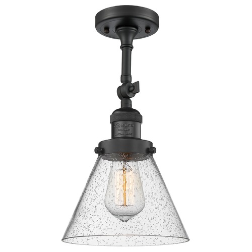 Large Cone Matte Black Semi-Flush Mount by Innovations Lighting