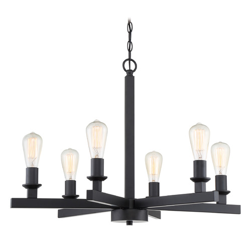 Chicago Flat Black Chandelier by Craftmade Lighting
