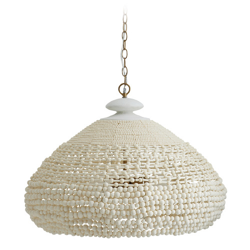 Lilo 29-Inch Chandelier in Antique Brass & White by Arteriors Home