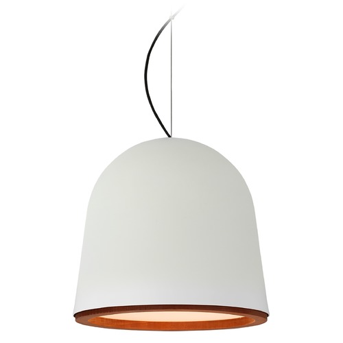 Visual Comfort Signature Collection Marie Flanigan Murphy Pendant in White & Dark Teak by Visual Comfort Signature S5127PW