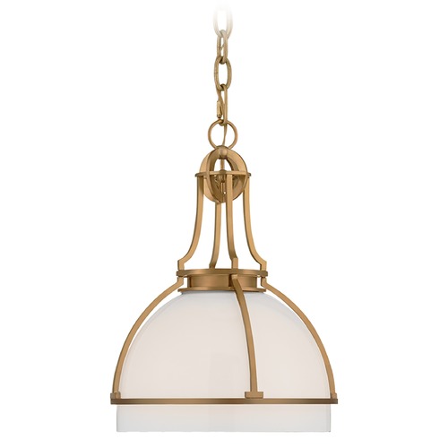 Chapman & Myers Gracie LED Dome Pendant in Brass by Visual Comfort Signature