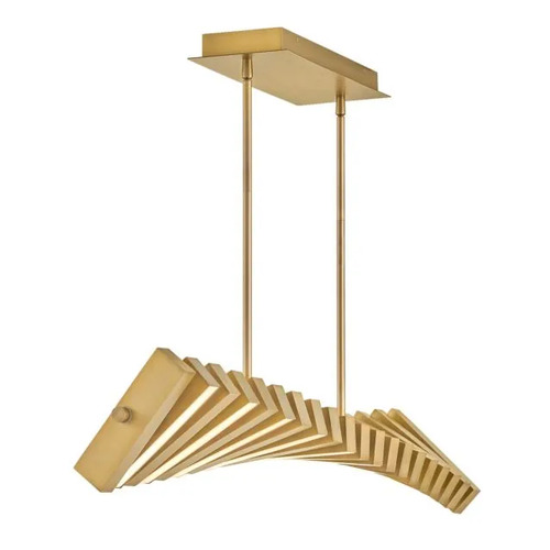 Fredrick Ramond Stitch LED Adjustable Linear Chandelier in Brass by Fredrick Ramond FR42455LCB