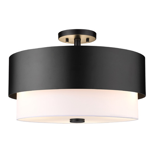 Z-Lite Counterpoint Matte Black Semi-Flushmount Light