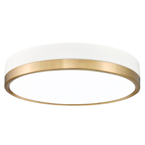 Z-Lite Algar Matte White & Modern Gold LED Flushmount Light