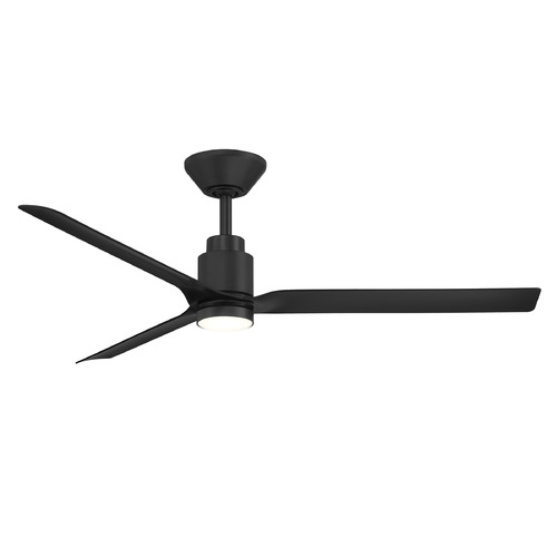 Modern Forms by WAC Lighting Modern Forms Smooth Matte Black LED Ceiling Fan with Light FR-W2502-52L-MB