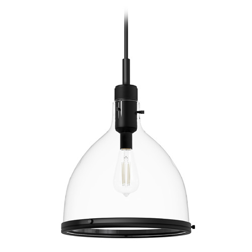Hunter Fan Company Van Nuys Matte Black Pendant Light with Bowl / Dome Shade