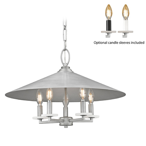 Z-Lite Rialto Signature Pewter Pendant Light with Coolie Shade