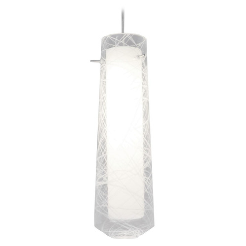 Afx Lighting Spun Satin Nickel LED Mini-Pendant Light with Cylindrical Shade