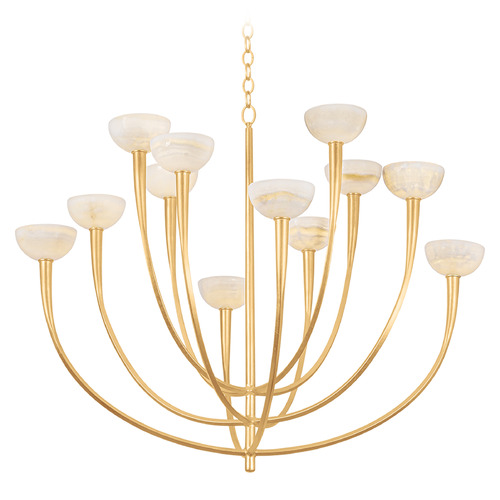 Hudson Valley Lighting Maywood Vintage Gold Leaf LED Chandelier
