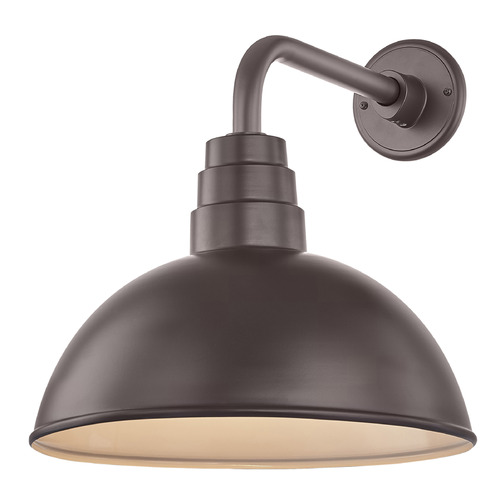 Bronze Gooseneck Barn Light with 14-Inch Dome Shade