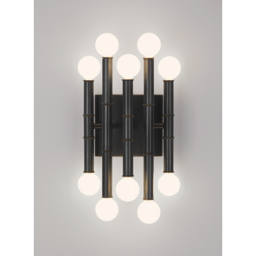 Robert Abbey Lighting Mid-Century Modern Sconce Bronze Jonathan Adler Meurice by Robert Abbey Z686