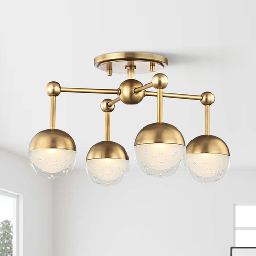 Hudson Valley Lighting Boca LED Semi-Flush Mount in Aged Brass by Hudson Valley Lighting 1223F-AGB