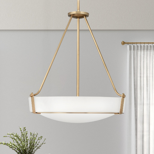 Hinkley Hinkley Hathaway Heritage Brass LED Pendant Light with Bowl / Dome Shade 3224HB-LED
