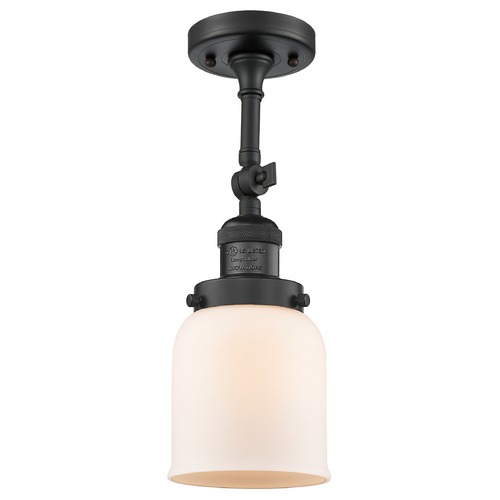 Innovations Lighting Small Bell Matte Black Semi-Flush Mount by Innovations Lighting 201F-BK-G51