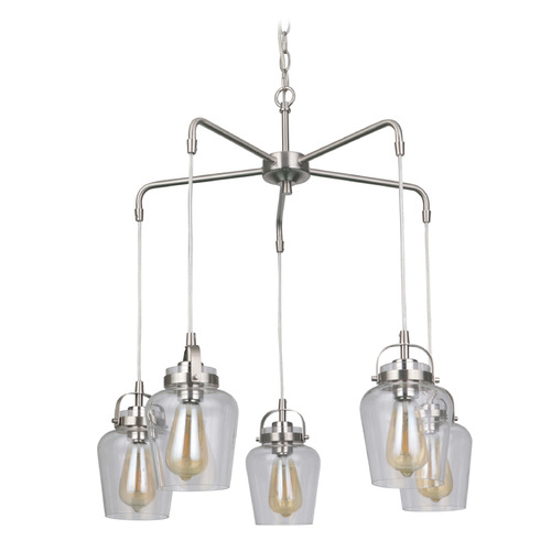 Trystan Brushed Polished Nickel Chandelier by Craftmade Lighting