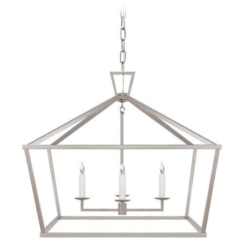 Visual Comfort Signature Collection E.F. Chapman Darlana Wide Lantern in Polished Nickel by Visual Comfort Signature CHC2187PN