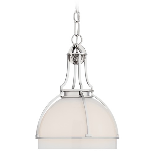 Visual Comfort Signature Collection Chapman & Myers Gracie LED Dome Pendant in Nickel by Visual Comfort Signature CHC5481PNWG