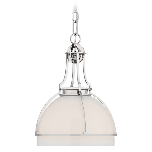 Chapman & Myers Gracie LED Dome Pendant in Nickel by Visual Comfort Signature