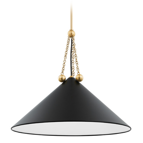 Mitzi by Hudson Valley Mitzi Kalea Brass and Black Large Pendant Light H784701L-AGB/SBK