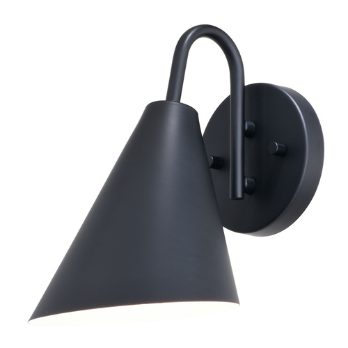 Hanson Matte Black & Glossy White Outdoor Wall Light by Vaxcel Lighting