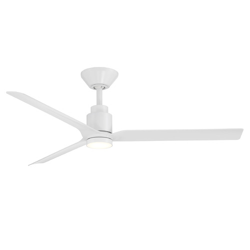 Modern Forms Smooth Matte White LED Ceiling Fan with Light