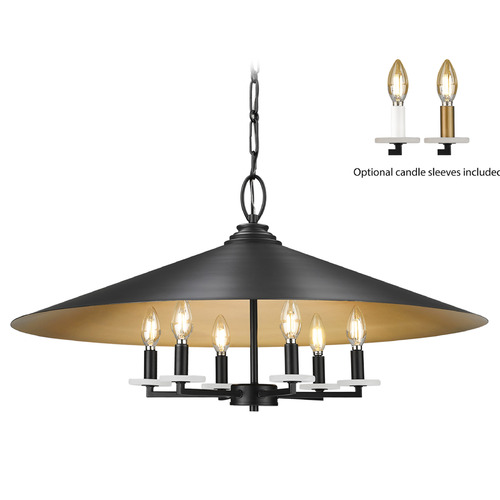 Z-Lite Rialto Matte Black Pendant Light with Coolie Shade
