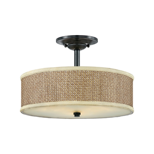 Zen Semi-Flush in Mystic Black by Quoizel Lighting