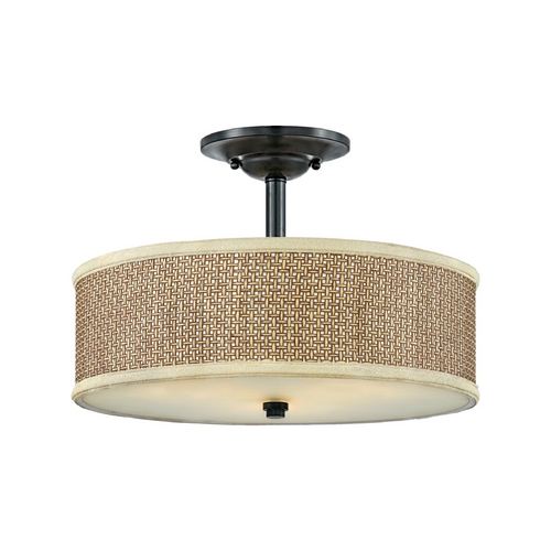 Quoizel Lighting Zen Semi-Flush in Mystic Black by Quoizel Lighting ZE1717K