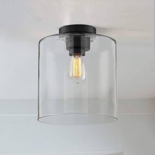 Chantecleer Matte Black & Clear Semi-Flush Mount by Nuvo Lighting
