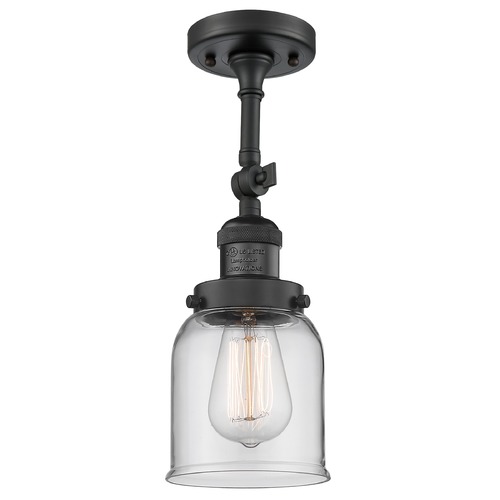 Innovations Lighting Small Bell Matte Black Semi-Flush Mount by Innovations Lighting 201F-BK-G52