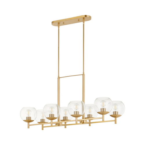 Lyon 41-Inch Linear Chandelier in Aged Brass by Quorum Lighting