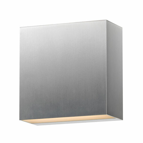 ET2 Lighting Cubed 5.50-Inch LED Outdoor Sconce in Satin Aluminum by ET2 Lighting E23222-SA