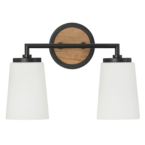 Capital Lighting Jonah Light Wood and Matte Black Bathroom Light