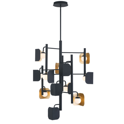 Eurofase Lighting Cornice 42-Inch LED Chandelier in Black & Gold by Eurofase Lighting 49228-014
