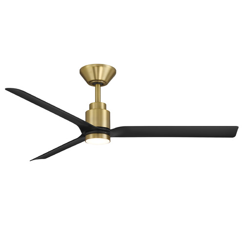 Modern Forms by WAC Lighting Modern Forms Smooth Soft Brass & Matte Black LED Ceiling Fan with Light FR-W2502-52L-SB/MB