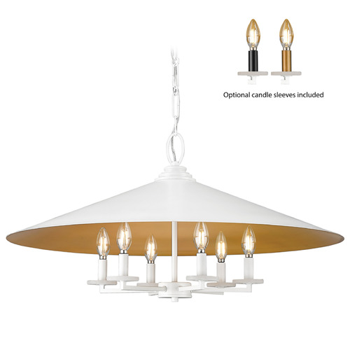 Z-Lite Rialto Matte White Pendant Light with Coolie Shade