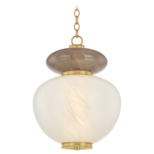 Corbett Lighting Syros Vintage Brass & Dark Bronze LED Pendant Light with Oblong Shade