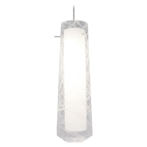Afx Lighting Spun Satin Nickel LED Mini-Pendant Light with Cylindrical Shade