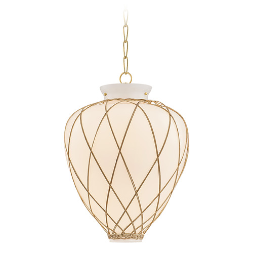 Hudson Valley Lighting Apple Valley Aged Brass LED Pendant Light with Urn Shade
