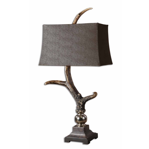 Table Lamp with Black Shade in Burnished Ivory by Uttermost Lighting