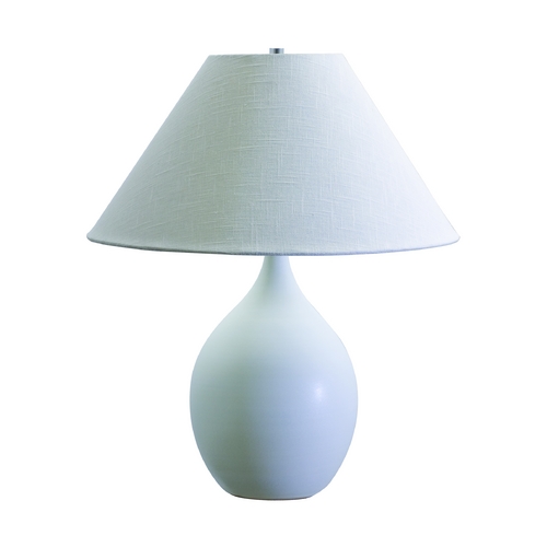 Scatchard Stoneware Table Lamp in White Matte by House of Troy Lighting