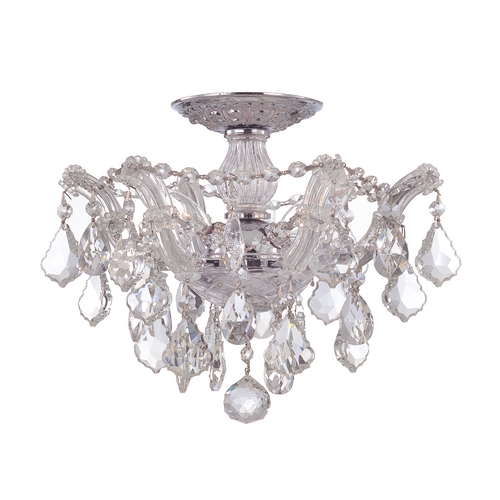 Crystorama Lighting Maria Theresa Crystal Semi-Flush Mount in Polished Chrome by Crystorama Lighting 4430-CH-CL-SAQ