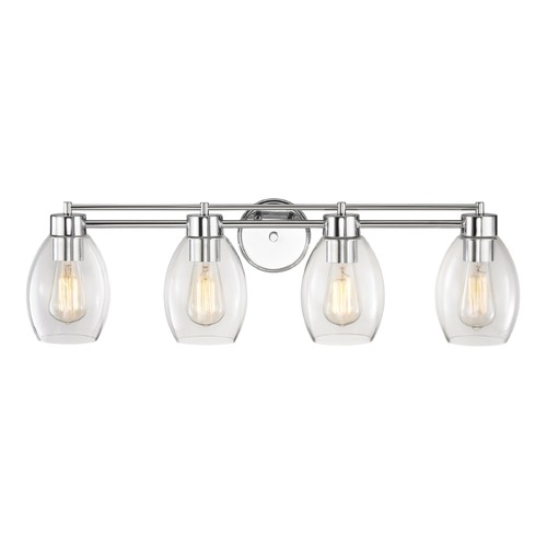 Design Classics Lighting Chrome Bathroom Light 704-26 GL1034-CLR