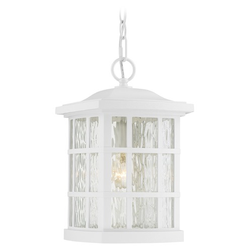 Stonington White Lustre Outdoor Hanging Light by Quoizel Lighting